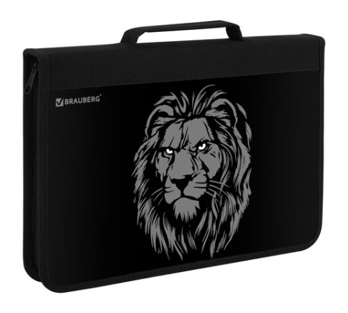 Папка на молнии BRAUBERG А4 с ручкой, с органайзером, 1 отделение, 