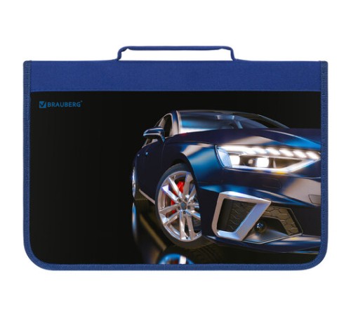 Папка на молнии BRAUBERG А4 с ручкой, с органайзером, 1 отделение, 