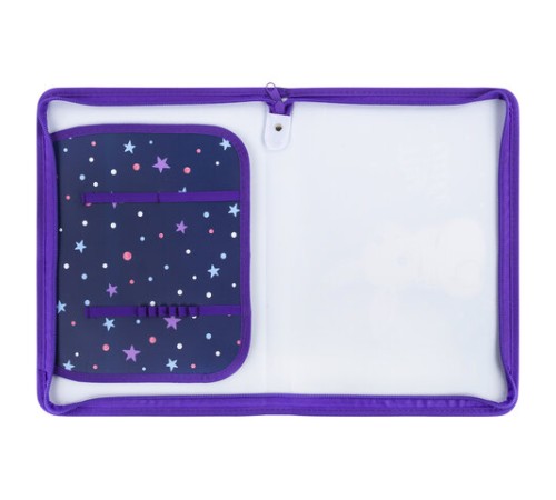 Папка для труда на молнии ЮНЛАНДИЯ А4, 1 отделение, откидная планка, органайзер, 