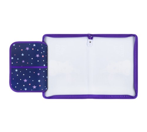 Папка для труда на молнии ЮНЛАНДИЯ А4, 1 отделение, откидная планка, органайзер, 