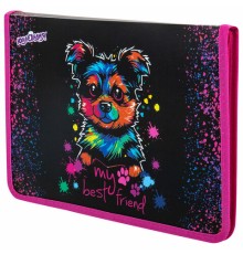 Папка для труда на молнии ЮНЛАНДИЯ А4, 1 отделение, откидная планка, органайзер, 