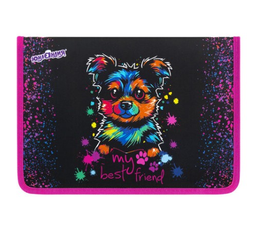 Папка для труда на молнии ЮНЛАНДИЯ А4, 1 отделение, откидная планка, органайзер, 