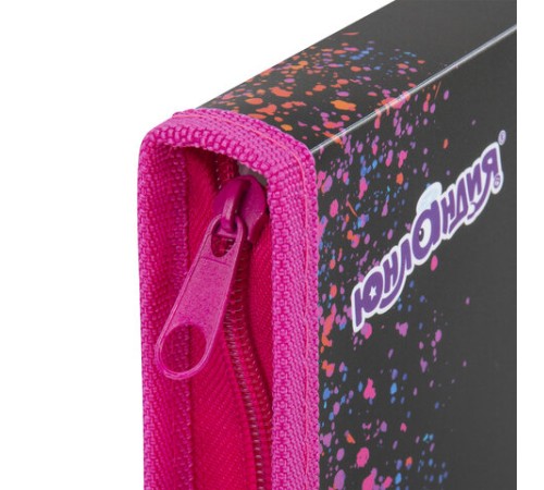 Папка для труда на молнии ЮНЛАНДИЯ А4, 1 отделение, откидная планка, органайзер, 