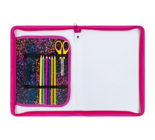 Папка для труда на молнии ЮНЛАНДИЯ А4, 1 отделение, откидная планка, органайзер, 