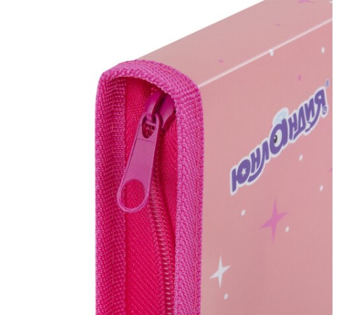 Папка для труда на молнии ЮНЛАНДИЯ А4, 1 отделение, откидная планка, органайзер, 