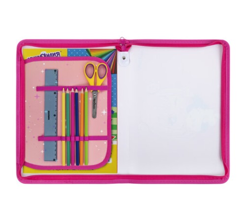 Папка для труда на молнии ЮНЛАНДИЯ А4, 1 отделение, откидная планка, органайзер, 