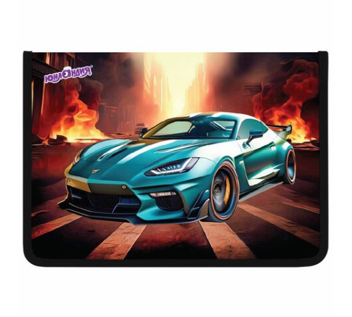 Папка для труда на молнии ЮНЛАНДИЯ А4, 1 отделение, откидная планка, органайзер, 