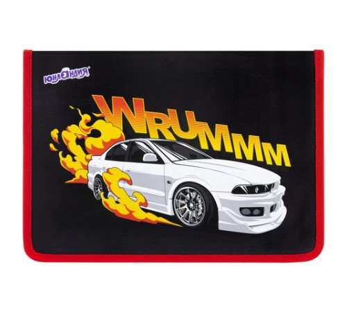 Папка для труда на молнии ЮНЛАНДИЯ А4, 1 отделение, откидная планка, органайзер, 