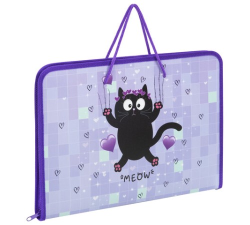 Папка для труда на молнии с ручками ПИФАГОР А4, 1 отделение, пластик, органайзер, 