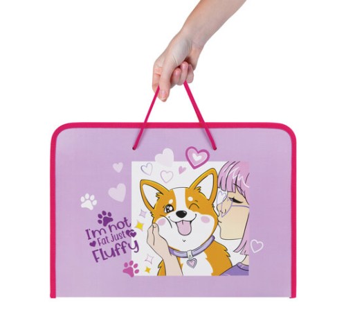 Папка для труда на молнии с ручками ПИФАГОР А4, 1 отделение, пластик, органайзер, 