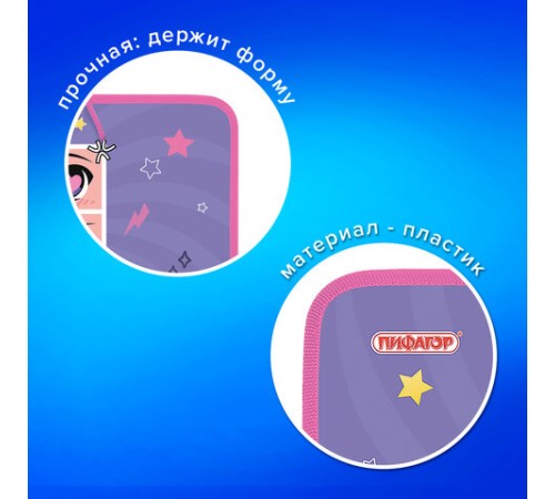 Папка для труда на молнии с ручками ПИФАГОР А4, 1 отделение, пластик, органайзер, 