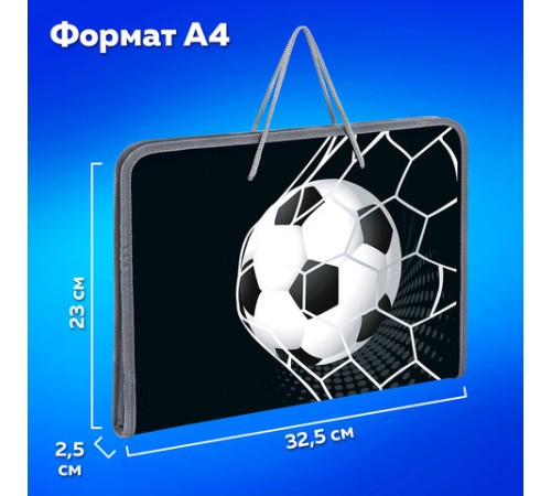 Папка для труда на молнии с ручками ПИФАГОР А4, 1 отделение, пластик, органайзер, 