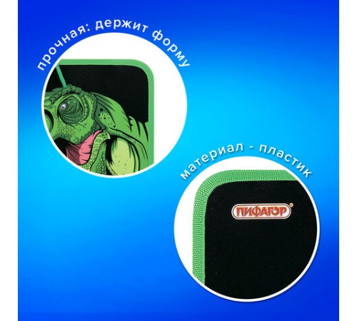 Папка для труда на молнии с ручками ПИФАГОР А4, 1 отделение, пластик, органайзер, 