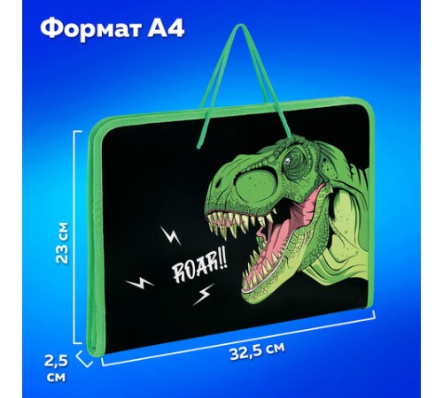 Папка для труда на молнии с ручками ПИФАГОР А4, 1 отделение, пластик, органайзер, 