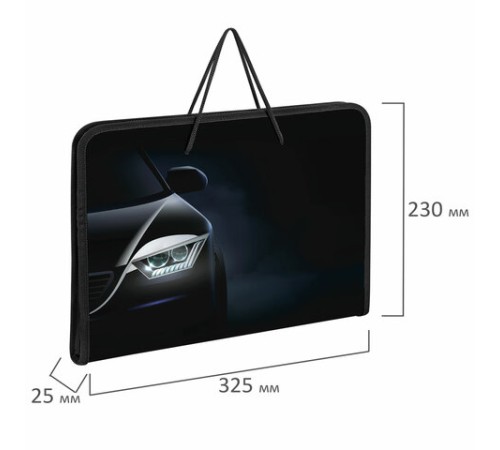 Папка для труда на молнии с ручками ПИФАГОР А4, 1 отделение, пластик, органайзер, 