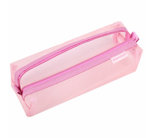 Пенал-тубус BRAUBERG, сетка, 22х5х5 см, розовый, 272235