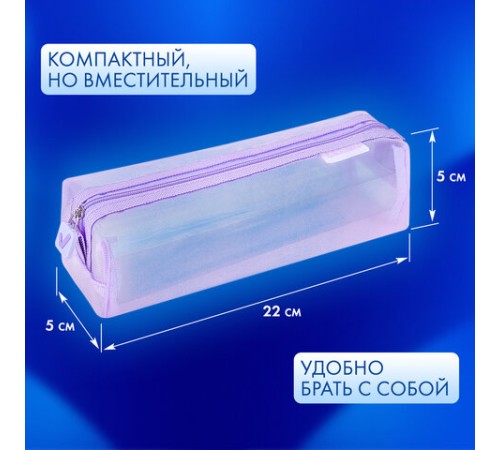 Пенал-тубус BRAUBERG, сетка, 22х5х5 см, фиолетовый, 272236