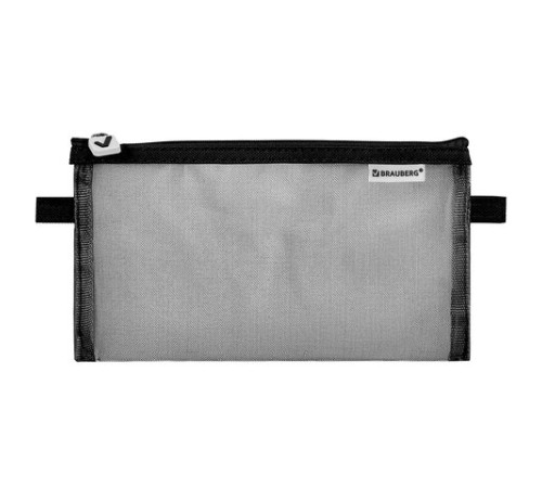 Пенал-конверт BRAUBERG, сетка, 22x10 см, черный, 272237