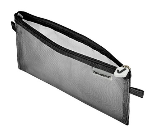 Пенал-конверт BRAUBERG, сетка, 22x10 см, черный, 272237