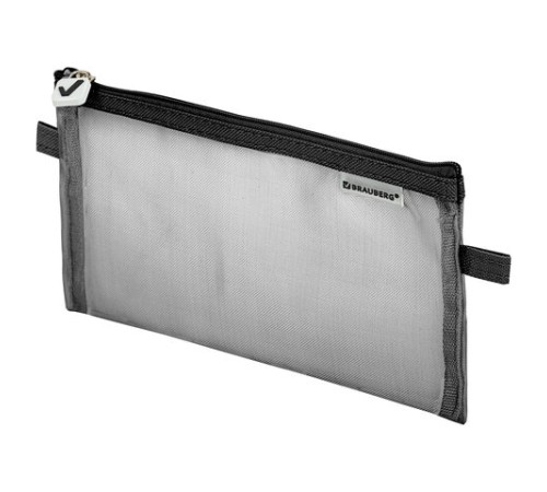 Пенал-конверт BRAUBERG, сетка, 22x10 см, черный, 272237