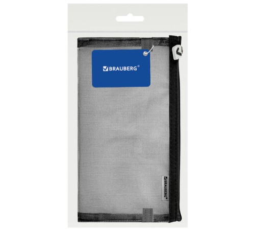 Пенал-конверт BRAUBERG, сетка, 22x10 см, черный, 272237