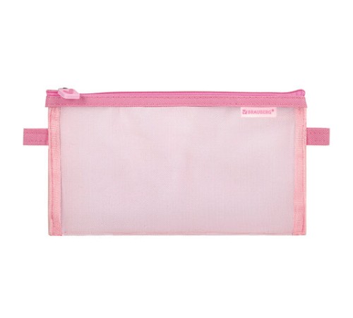 Пенал-конверт BRAUBERG, сетка, 22x10 см, розовый, 272238