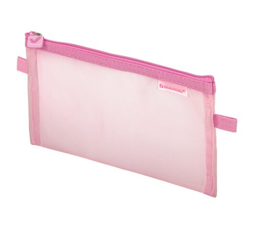 Пенал-конверт BRAUBERG, сетка, 22x10 см, розовый, 272238