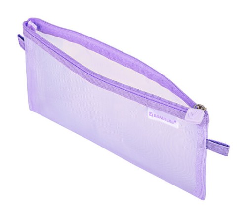 Пенал-конверт BRAUBERG, сетка, 22x10 см, фиолетовый, 272239