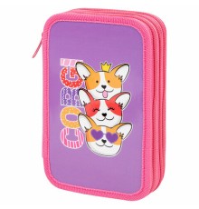 Пенал ПИФАГОР, 3 отделения, ламинированный картон, 19х11 см, 