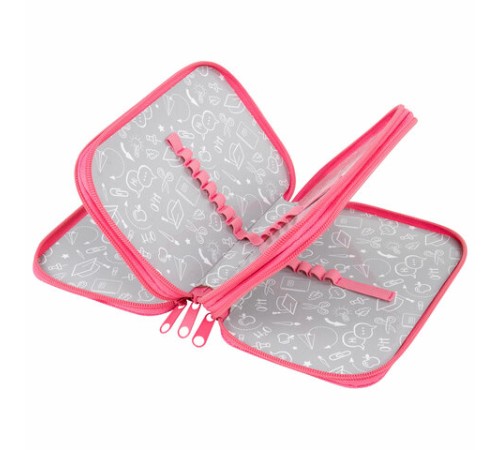 Пенал ПИФАГОР, 3 отделения, ламинированный картон, 19х11 см, 