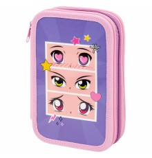 Пенал ПИФАГОР, 3 отделения, ламинированный картон, 19х11 см, 