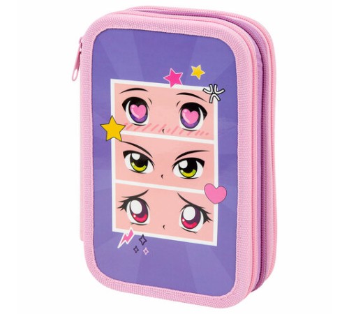 Пенал ПИФАГОР, 3 отделения, ламинированный картон, 19х11 см, 