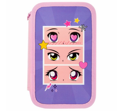 Пенал ПИФАГОР, 3 отделения, ламинированный картон, 19х11 см, 