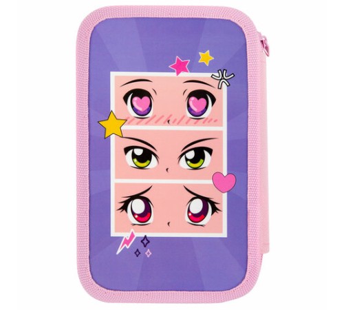 Пенал ПИФАГОР, 3 отделения, ламинированный картон, 19х11 см, 