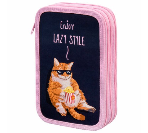 Пенал ПИФАГОР, 3 отделения, ламинированный картон, 19х11 см, 