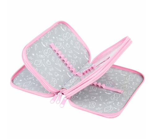 Пенал ПИФАГОР, 3 отделения, ламинированный картон, 19х11 см, 