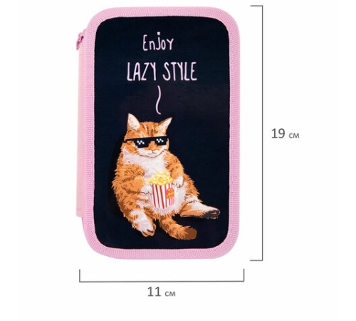 Пенал ПИФАГОР, 3 отделения, ламинированный картон, 19х11 см, 