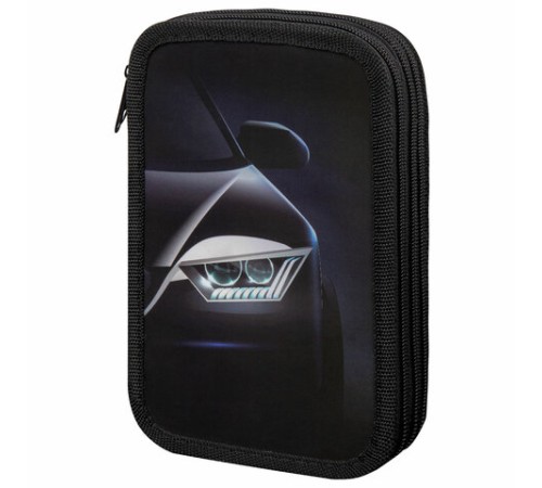 Пенал ПИФАГОР, 3 отделения, ламинированный картон, 19х11 см, 