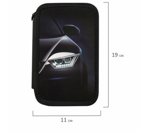 Пенал ПИФАГОР, 3 отделения, ламинированный картон, 19х11 см, 