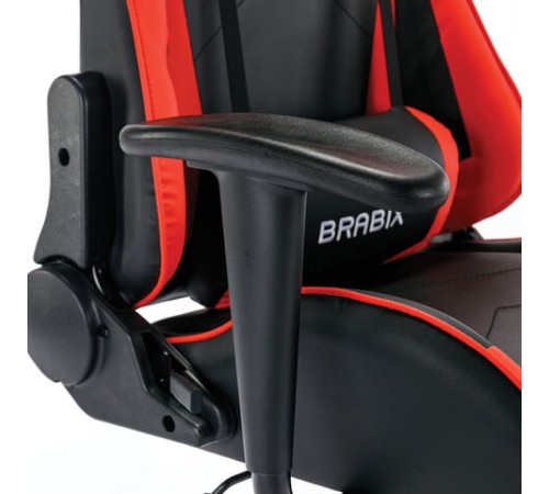 Кресло компьютерное BRABIX "Hunter GM-130", две подушки, экокожа, черное/красное, 532797 Кресло компьютерное BRABIX "Hunter GM-130", две подушки, экокожа, черное/красное, 532797
