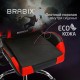 Кресло компьютерное BRABIX "Hunter GM-130", две подушки, экокожа, черное/красное, 532797