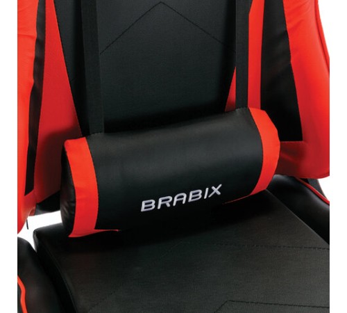 Кресло компьютерное BRABIX "Hunter GM-130", две подушки, экокожа, черное/красное, 532797 Кресло компьютерное BRABIX "Hunter GM-130", две подушки, экокожа, черное/красное, 532797