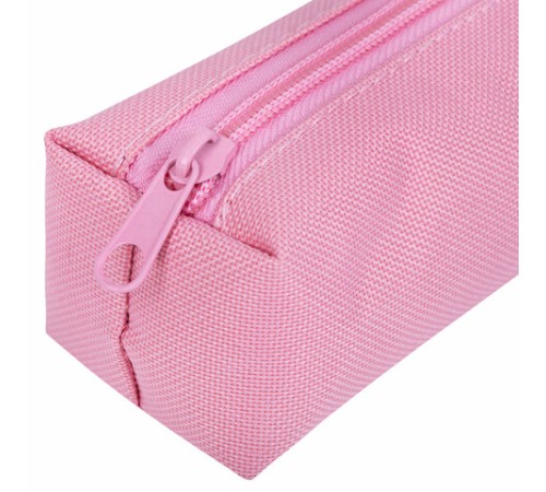 Пенал-тубус ПИФАГОР на молнии, ткань, пастельно-розовый, 20х5 см, 272260