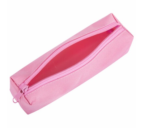 Пенал-тубус ПИФАГОР на молнии, ткань, пастельно-розовый, 20х5 см, 272260