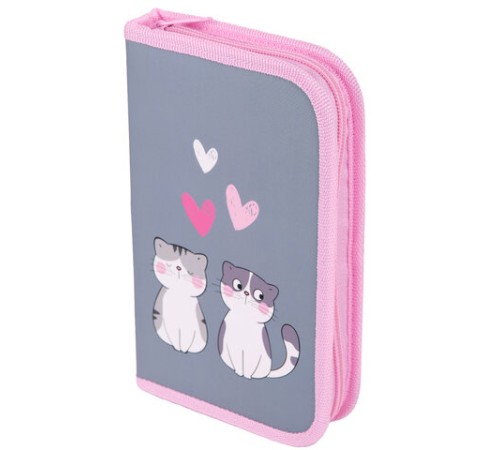 Пенал ЮНЛАНДИЯ, 1 отделение, картон с эффектом soft-touch, 19х11 см, 