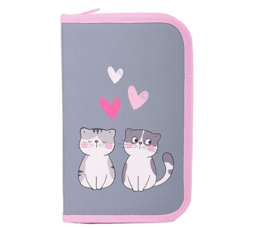 Пенал ЮНЛАНДИЯ, 1 отделение, картон с эффектом soft-touch, 19х11 см, 