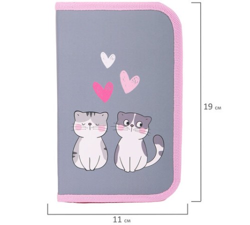 Пенал ЮНЛАНДИЯ, 1 отделение, картон с эффектом soft-touch, 19х11 см, 