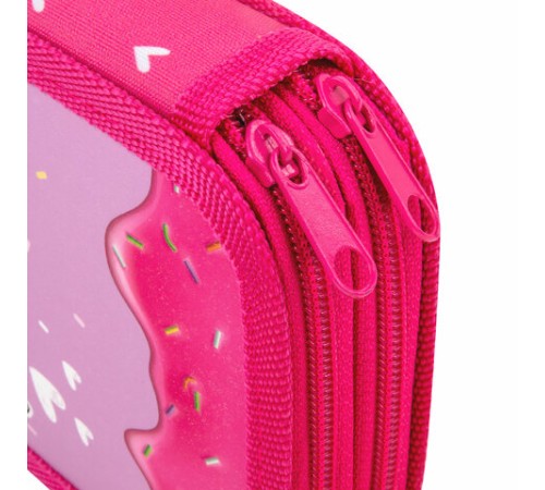 Пенал ЮНЛАНДИЯ, 2 отделения, картон с эффектом soft-touch, 19х11 см, 