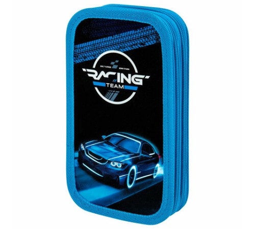 Пенал ЮНЛАНДИЯ, 2 отделения, картон с эффектом soft-touch, 19х11 см, 