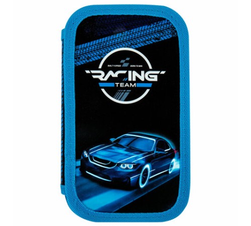 Пенал ЮНЛАНДИЯ, 2 отделения, картон с эффектом soft-touch, 19х11 см, 